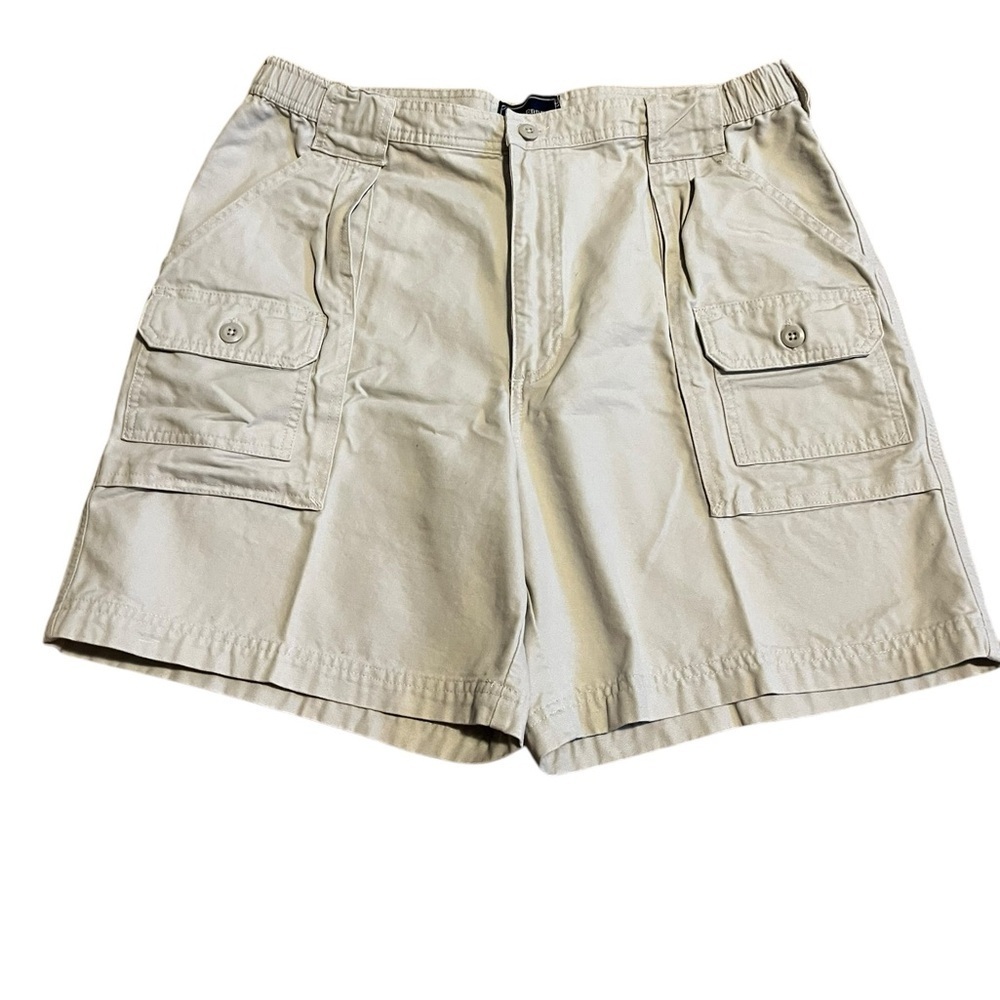 Saddlebred men’s khaki beige cargo neutral shorts pockets casual size 36